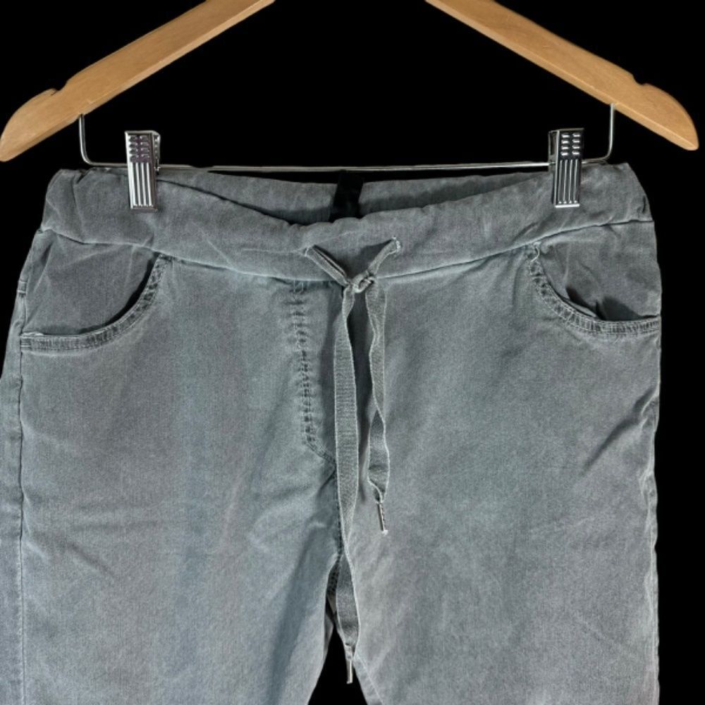 Venti 6 Grey Drawstring Cropped Pants Sz L